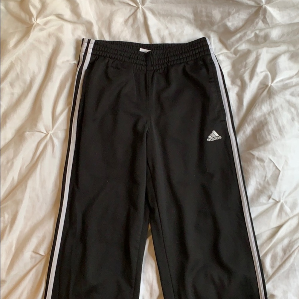 XS black adidas (w/ triple stripe) sweat pants